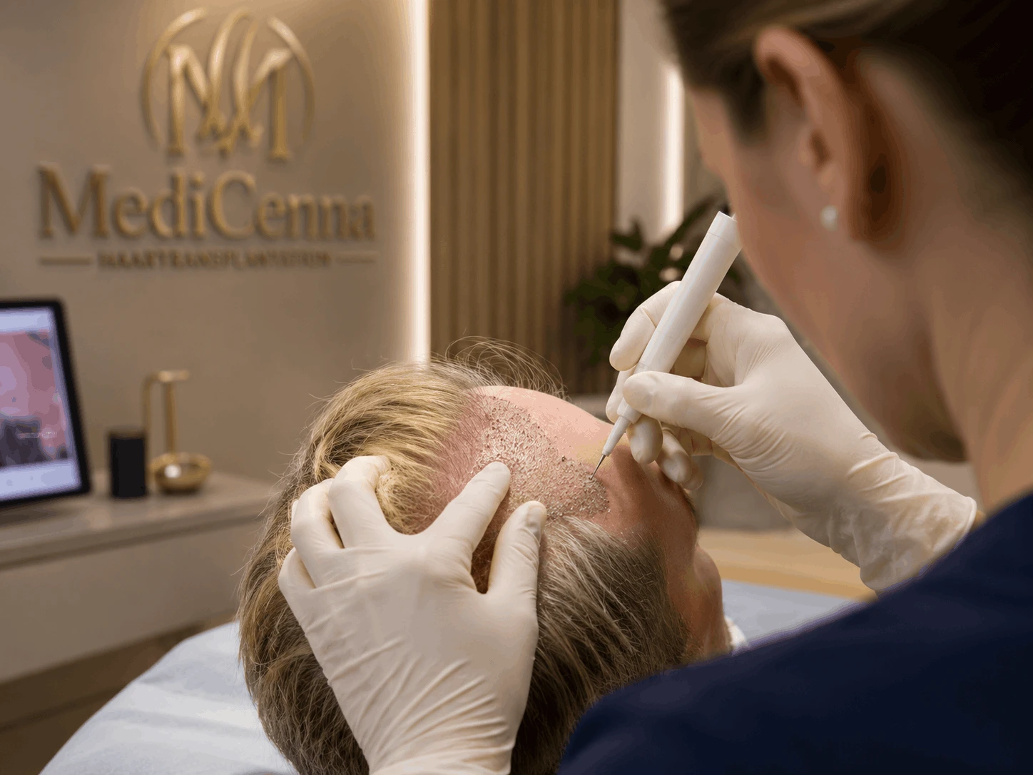 DHI Haartransplantation Verfahren in der MediCenna Hair Clinic Hamburg