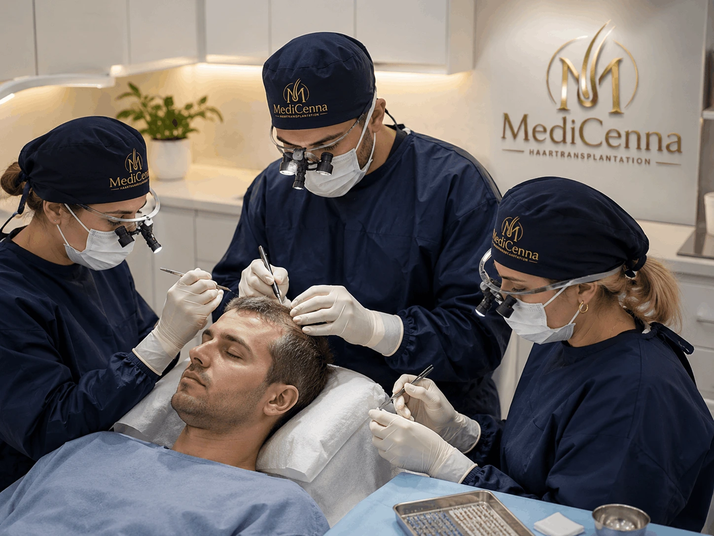 FUE Haartransplantation Technik in der MediCenna Hair Clinic Hamburg