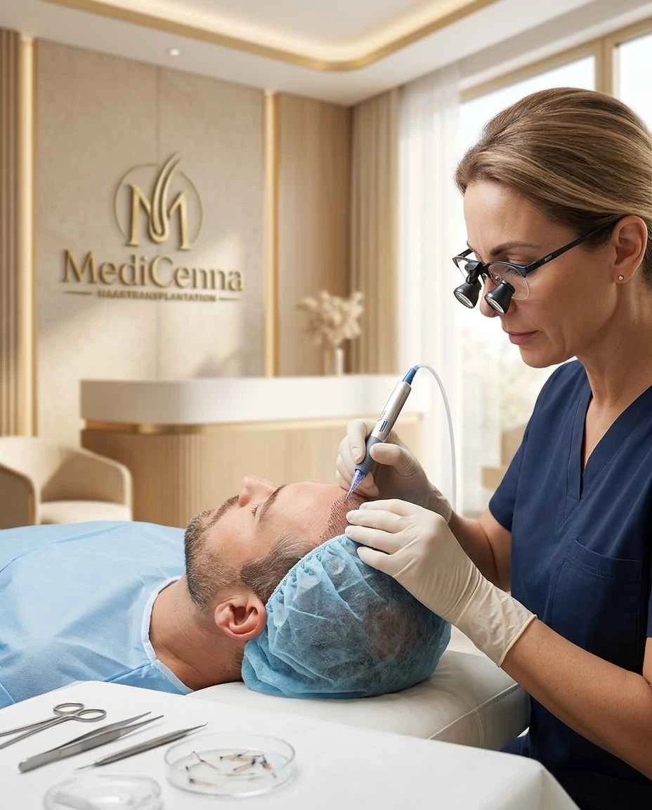 FUE Verfahren zur Haartransplantation in der MediCenna Hair Clinic Hamburg